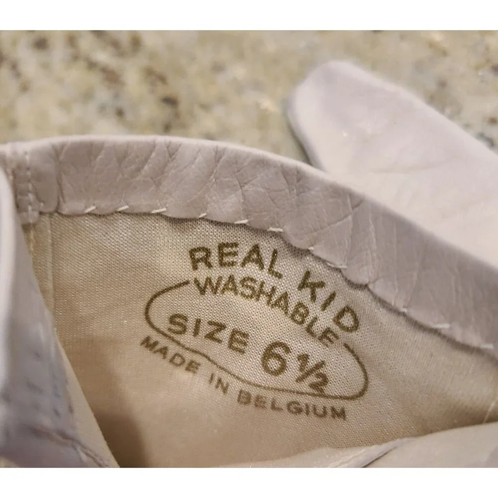Vtg Size S Beige Soft Kid Leather Formal 8